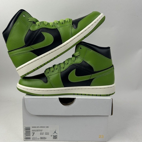 Nike Shoes Air Jordan 1 Mid Retro WMNS “Black Altitude Green” 2024 - Picture 3 of 5